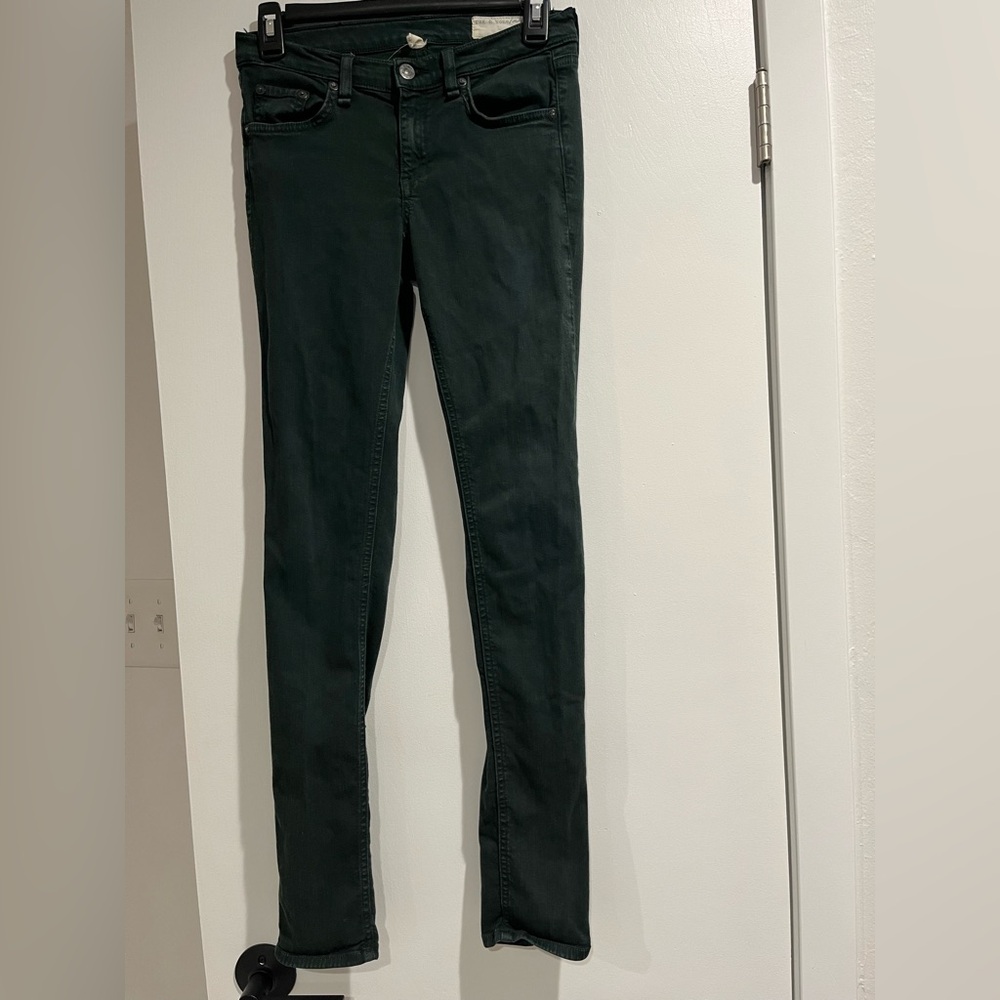 RAG & BONE/ JEAN Forest Green Skinny Denim 5-Pocket JEANS Size 26 - Picture 3 of 12